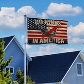 economico Bandiere da Giardino, Striscione-Nessun re protesta all'aperto al chiuso con occhielli bandiera americana casa cortile giardino decorazioni festa striscione cartello