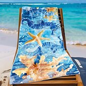 voordelige Dekens &amp; dekentjes-Zachte en absorberende strandhanddoek - lichtgewicht, snel drogend, zandvrij ontwerp voor strand, zwembad en reizen