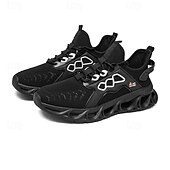billige Sneakers til herrer-gule herresneakers med flammedesign, lett, pustende overdel, komfortabel passform for løping, trening og hverdagsbruk