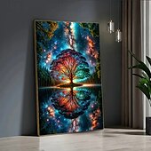 tanie Krajobrazy-ptree of life canvas wall art bezramowa nowoczesna dekoracja salonu i sypialni