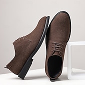 preiswerte Formell-Braune Derby-Schuhe aus hochwertigem Rindsleder für Herren mit glattem Kunstleder-Finish – klassisches Schuhwerk fürs Büro, formelle Anlässe und den Alltag