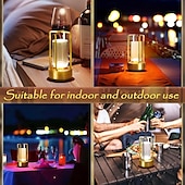 cheap Table&amp;Reading Lights-Crystal Lantern Light, Czgor Battery Operated Rechargeable Cordless Crystal Table Lantern Lamp with 3-Color, Portable Small LED Desk Lamp for Indoor/Outdoor Patio Camping Bedroom Bar Restaurant
