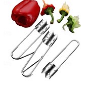 cheap Fruit &amp; Vegetable Tools-Fruit and Vegetable Corer Tool, Stainless Steel Fruite, Apple Core Remover with Ergonomic Handle, Red Bell Pepper Corer Tool for Vegetables Fruit Kitchen Gadget
