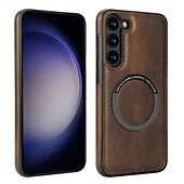 Χαμηλού Κόστους Samsung Θήκη-τηλέφωνο tok Για Samsung Galaxy S22 S22 Plus Ultra Α53 A52 Πίσω Κάλυμμα Μαγνητική Υποστήριξη ασύρματης φόρτισης Ανθεκτική σε πτώσεις Ρετρό TPU PU δέρμα