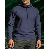 cheap Tops-Men&#039;s Hoodie Polo Sweatshirt Hiking top Long Sleeve Hoodie Tee Tshirt Top Outdoor Quick Dry Lightweight Breathable Quarter-Zip Polyester Black White Royal Blue Tennis Golf Running