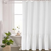economico Tende doccia-Tenda da Doccia Rustica Raffa Boho Testurizzata Lavabile in Lavatrice per Bagno