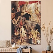 halpa Uskonnollinen kudos-Keskiajan Gobeliini Keskiajan Roikkuu Gobeliini Suuri Gobeliini Maalauksellinen Koriste Valokuva Tausta Peitto Verho Koti Makuuhuone Olohuoneen Koristus