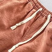 levne Klasický-Pánské Kraťasy Lněné šortky Letní šortky Plážové šortky Kapsy Šňůrky Elastický pas Bez vzoru Pohodlné Prodyšné Krátký Dovolená Plážové Havajské Cikánský Černá Námořnická modř