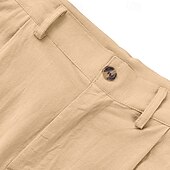 cheap Holiday-Men&#039;s Linen Pants Trousers Summer Pants Beach Pants Pocket Straight Leg Plain Comfort Breathable Vacation Daily Holiday Hawaiian Boho Black White