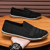 preiswerte Herrenpantoletten &amp; -slipper-Herren-Slipper aus Strick, atmungsaktives Obermaterial aus Webstoff mit flexibler Gummisohle, bequem und leicht für Sommer, Strand und Autofahren