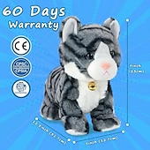 voordelige Knuffels &amp; Pluchen dieren-Interactief elektronisch knuffeldier - upgrade met led-licht, ogen, geanimeerde geluidsbesturing, elektronische huisdierenrobot, kat, kitten, speelgoed, cadeaus voor jongens &amp;meisjes kinderverjaardag