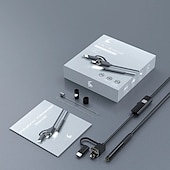 economico accessori per trapano-Telecamera endoscopica con luce, strumenti per endoscopio HD 1080p con luci LED regolabili, endoscopio con telecamera a serpente semirigida, endoscopio di ispezione per iOS e Android, lente singola da