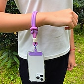 abordables Otras carcasas-Cuerda corta de moda de dos pliegues a juego con colores, cuerda corta de muñeca simple, cuerda colgante de doble capa, firme y resistente, antirroturas y anticaídas, cuerda para colgar teléfonos