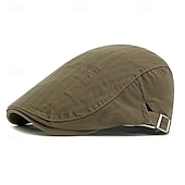 olcso Férfi kalapok-Férfi Vadászsapka Ascot Hat Newsboy Hat Fekete Sötétkék 100% pamut Divat Alkalmi Utca Napi Sima Állítható Fényvédő Légáteresztő