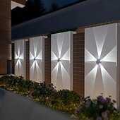 economico Applique per esterni-1 lampada da parete solare impermeabile per esterni con 5 fasci LED, illuminazione per cortile, giardino, recinzione, balcone, scala