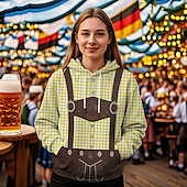 levne Mikiny s kapucí-Pivo Oktoberfest Kapuce Tisk Přední kapsa Grafika Pro Dámské Dospělé Karneval Pivo Oktoberfest 3D tisk Dovolená Párty
