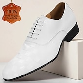 voordelige Klassieke Dress Schoenen-Witte premium runderleren veterschoenen voor heren met elegant design – formeel schoeisel voor zakelijke bijeenkomsten, kantoorkleding en speciale gelegenheden