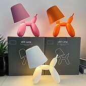 お買い得  ベッドサイドランプ-クリエイティブでロマンチックなカラフルなバルーン犬用テーブルランプ、タッチスイッチ付き、3色ライト、調光機能付き、2000mAh蓄電池付き、ソーセージ犬用雰囲気ライト、ホリデーホテルパーティーバレンタイン
