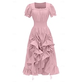 levne Šaty-Retro Středověké Renesanční Košile Keltské šaty Šaty inspirované Regency Ren Faire Viking Elfí Dámské Keltské Pirát Fantazie předvečer Všech svatých Karneval Plesová maškaráda LARP Dospělí Šaty