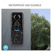 economico Impianti videocitofonici-Videocitofono wireless intelligente 1080p con suoneria, visione notturna, avvisi in tempo reale, rilevamento del corpo tramite intelligenza artificiale, chiamate bidirezionali tramite Wi-Fi,