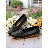 economico Slip-ons e mocassini da donna-mocassini da guida pieghevoli da donna: mocassini in morbida pelle con suole flessibili per il relax in giardino, il relax in veranda e l&#039;uso quotidiano