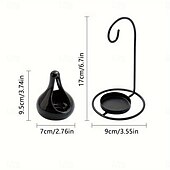 billige nattbordslampe-1 stk. svart hengende komfyr - kreativ aromaterapi eterisk olje &amp;voksvarmer med blank overflate uten strømbehov for interiør, stearinlyslampe for avslapning, lysestake, elegant lampe, kunstnerisk