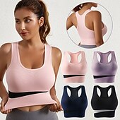 economico Reggiseni sportivi &amp; gilet-Per donna Reggiseno da yoga Reggiseno sportivo Reggiseno Pilates Top reggiseno Sostegno e protezioni Senza cuciture Anti-vibrazione Senza fili Blocco di colori Sport Abbigliamento sportivo Nero Rosa