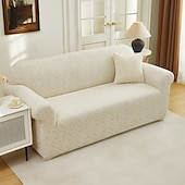 baratos Cobertura de Sofa-Capa elástica para sofá em jacquard, capa moderna de poliéster e elastano para sofás de 1/2/3/4 lugares, secionais e reclináveis - lavável à máquina, protetor com padrões ornamentados, capa de