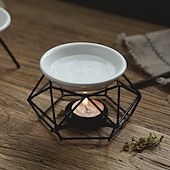 voordelige nachtlamp-1 set keramische theelichthouder - geurige etherische olie diffuser aroma-rijke kaars olie warmer zachte theelicht wax smelt warmer - uniek vogelnest ontwerp duurzame metalen constructie perfect f