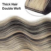 abordables Clip dans les extensions-Extensions de cheveux à clipser 20 pouces, extensions de cheveux longs blonds mélangés noirs, 4 pièces, postiches synthétiques souples pour femmes