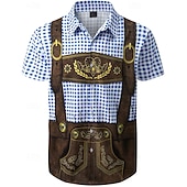 economico Abbigliamento Grafico-Camicie hawaiane Camicia Aloha bavarese Monaco Tedesco Alpino Grafico per Per uomo Adulti Stampa 3D  per Carnevale Birra Oktoberfest Spiaggia Vacanza Feste
