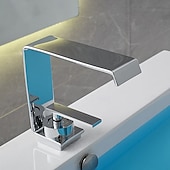 economico Rubinetti per lavandino bagno-Rubinetto per lavabo - Cascata Galvanizzato Set centrale Monocomando un foroBath Taps