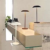 economico Lampade da tavolo-Lampada da tavolo ricaricabile in metallo di alluminio con tre colori dimmerabili e luce soffusa per la protezione degli occhi, campeggio all&#039;interno e all&#039;esterno, lettura, illuminazione da comodino, ricarica di tipo C.