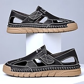 Χαμηλού Κόστους Υπαίθριες σάντες-Ανδρικά καφέ slip-on σανδάλια εξωτερικού χώρου με ελαστικά λουράκια και αναπνεύσιμο mesh επάνω μέρος για καλοκαιρινές περιπέτειες