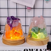 cheap Bedside Lamp-Natural Crystal Aroma Stone 1pc Diffuser - Demagnetising Bowl Lamp Ornament Home Bedroom Night Light Companion Gift - Essential Oil Not Included