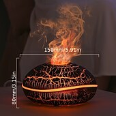 economico lampada da comodino-Umidificatore per aromaterapia alimentato tramite USB con 7 luci colorate - diffusore di oli essenziali con effetto fiamma, design senza filtro per un&#039;atmosfera rilassante in camera da letto