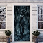 billige Dørdeksler-Dørdekorasjoner Samurai Dørdeksler Dørvev Dørgardin Dekorativ Bakgrunn Innendørs/Utendørs Dørbanner Frontdør Gårdshus