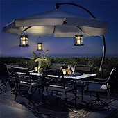 economico Illuminazione vialetto-Lanterne solari da esterno impermeabili da giardino, appese, con fiamma tremolante, a LED, senza candele, luci ad energia solare per decorazioni da giardino, tavolo, ombrellone da patio.