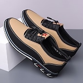 cheap Semi-Formal-Men&#039;s Beige and Black Athletic Sneakers with Elastic Lace-Up Design and Cushioned Sole – Comfortable and Stylish Sports Footwear for Casual Wear, Running, and Outdoor Activities