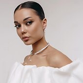 billige Halskjeder-Anheng Halskjede Rhinstener Dame Elegant Luksus dusk Dusk Bryllup Sirkelformet Halskjeder Til Bryllup Fest Valentinsdag