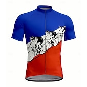 economico Maglie da uomo-Per uomo Maglia da Ciclismo Grafico Geometrico Manica Corta Bicicletta Maglia Top con 3 tasche posteriori Resistente ai Raggi UV Asciugatura Rapida Cerniera Frontale Strisce Riflettenti Gli sport