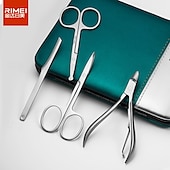 levne Koupání a osobní péče-Sada nůžek na nehty rimei 15dílná, profesionální sada na kleštičky na nehty, sada na manikúru s přenosným koženým pouzdrem, sada na manikúru a pedikúru z nerezové oceli, sada na péči o nehty