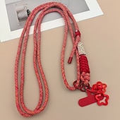 economico Lanyards e cinturini da polso per telefono-Nuovo telefono cellulare con ciondolo a forma di cartone animato, corda per appendere tracolla regolabile, etichetta stampata da donna, corda per appendere all&#039;aperto, viaggio, arrampicata, corda