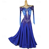voordelige Ballroom danskleding-Ballroomdansen Kleding Gesplitst Kristallen / Bergkristallen Dames Prestatie Feest Lange mouw Spandex