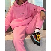 voordelige Trainingspakken-Dames Trainingspak Joggingbroeken Trainingsbroek Kant Zak Brief Sportoutfits Herfst Zwart Roze Training Sportkleding Hardlopen Thermisch Warm Winddicht Lange mouw Sport Sportkleding Rekbaar Normale