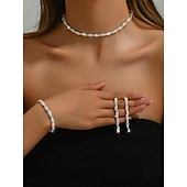 abordables Parures de Bijoux-Ensembles de bijoux de mariée 1 ensemble boucles d&#039;oreilles en zircon strass collier bracelets ensemble de bijoux élégant pour femmes pour mariage occasion spéciale fête tenue de soirée