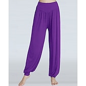 billiga bloomers &amp; haremsbyxor-Dam Yogabyxor Harem byxor underbyxor Lättvikt Hög midja Gym Pilates Zumba Underdelar Svart Vit Rosa Huvudstad Höst sporter Sportkläder Microelastisk Lös passning