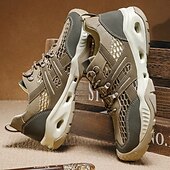 baratos Ténis para Homem-Tênis masculino cáqui para caminhada ao ar livre - tênis de corrida de trilha duráveis com malha respirável e sola antiderrapante para acampamentos, caminhadas e aventuras diárias ao ar livre