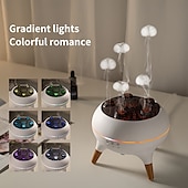 billige nattbordslampe-3D dynamisk manetsky sopp dans spray aromaterapimaskin skrivebordsflamme luftfukter husholdning tung tåke fargerikt lys fjernkontroll utstyrt med fem motorer for gavegivning familiekontor