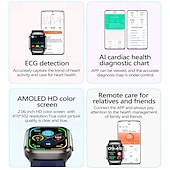preiswerte Smartwatch-Luftpumpe Airbag-Typ genaue Blutdruckmessung EKG Elektrokardiogramm Temperaturüberwachung Schrittzähler kompatibel Bluetooth-Anruf mit Android iOS Frauen Männer lange Standby
